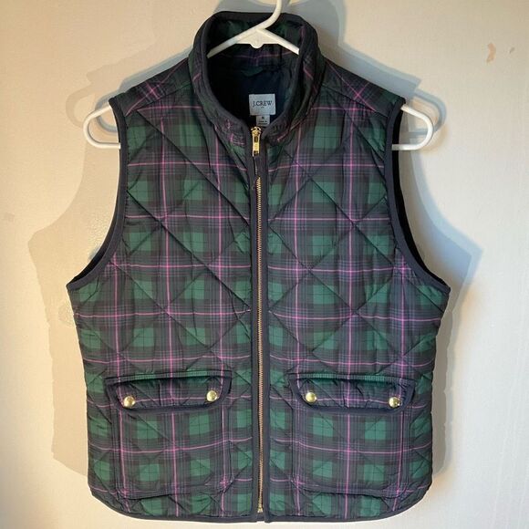 J Crew Factory Plaid Teddie Vest, Small. Puffer, minimalist - Picture 12 of 14